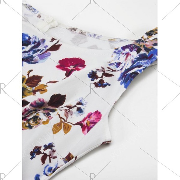 Vintage Floral Print High Low Midi Dress - Picture 3 of 7